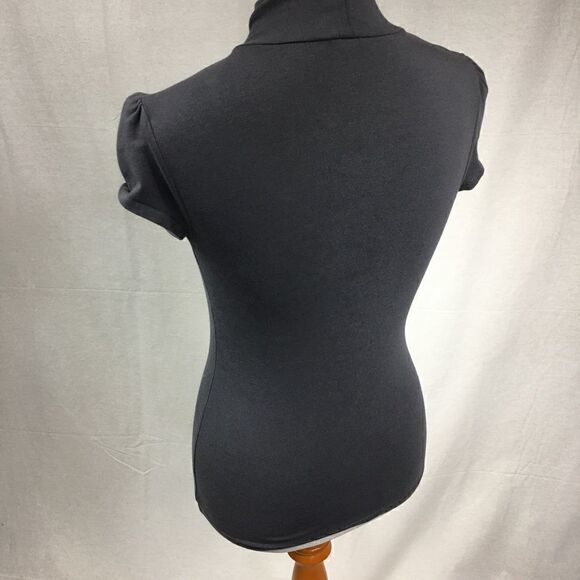 Express XS gray fitted keyhole front tee short sleeve studded pattern em… - Picture 4 of 7